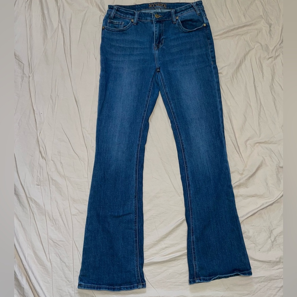 Rock & Roll Denim Midrise Bootcut Western Cowgirl Jeans Womens 31x34 Rodeo